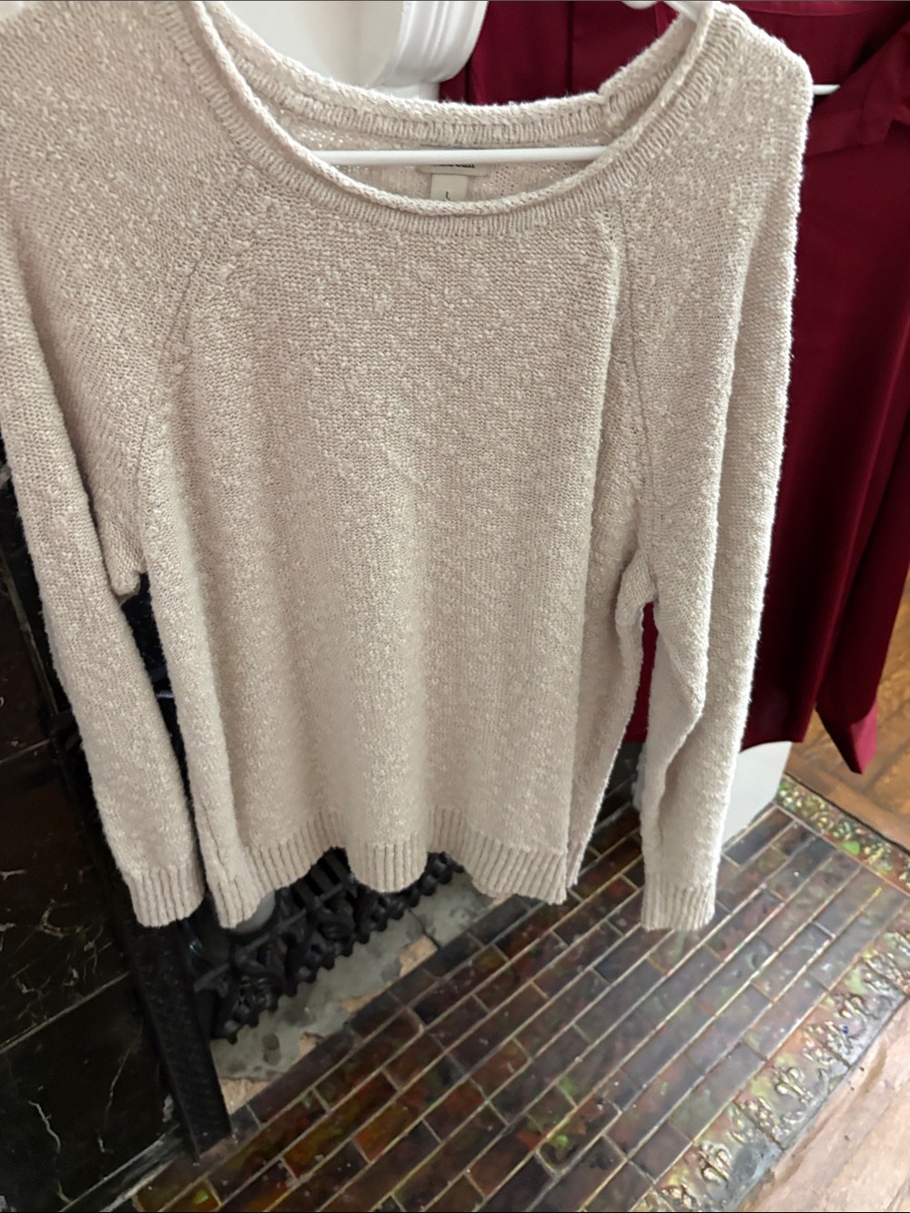 L.L. Bean Sand Rolled neck cotton slub Sweater